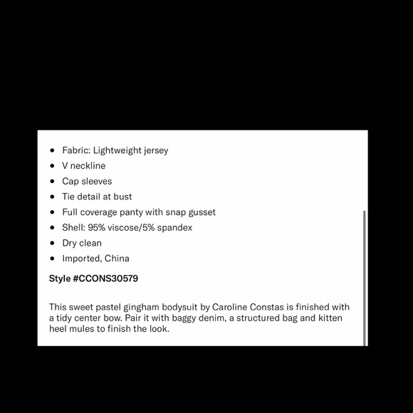 Caroline Costas Jesse Short Sleeve Bodysuit. - Picture 7 of 9